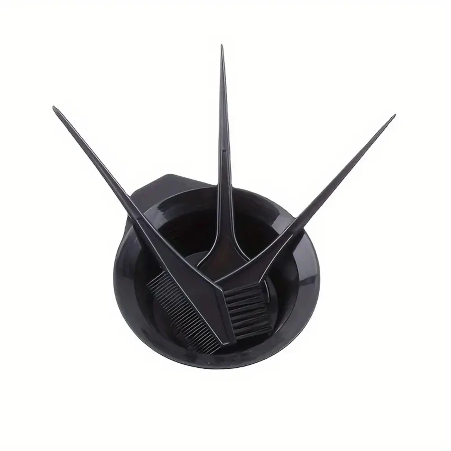 4Pcs/Set Black Hair Dyeing Accessories Kit Hair Coloring Dye Comb Stirring Brush Plastic Color Mixing Bowl DIY Hair Styling Tool