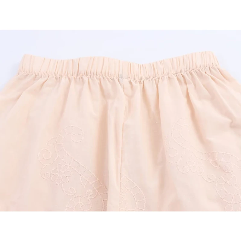 YENKYE 2025 سراويل بيجامة مطرزة بفتحات واسعة على الموضة للسيدات سراويل صيفية غير رسمية بخصر مطاطي