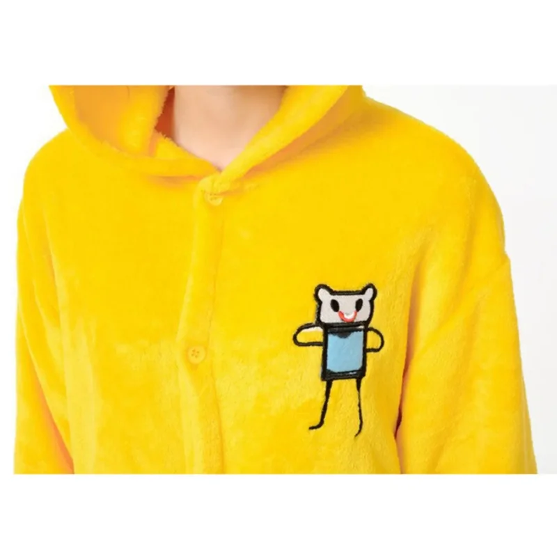 Pijamas de animales de dibujos animados de una pieza, color amarillo cálido, Unisex, de poliéster, cómodos, amigables con la piel, monos de Cosplay con cola