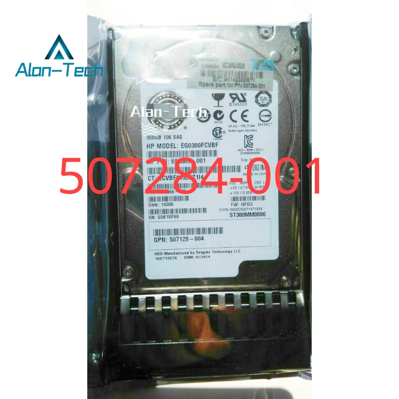 

FOR H-P 507284-001 300G 2.5 6Gb 10K SAS Hard Drive with Shelf