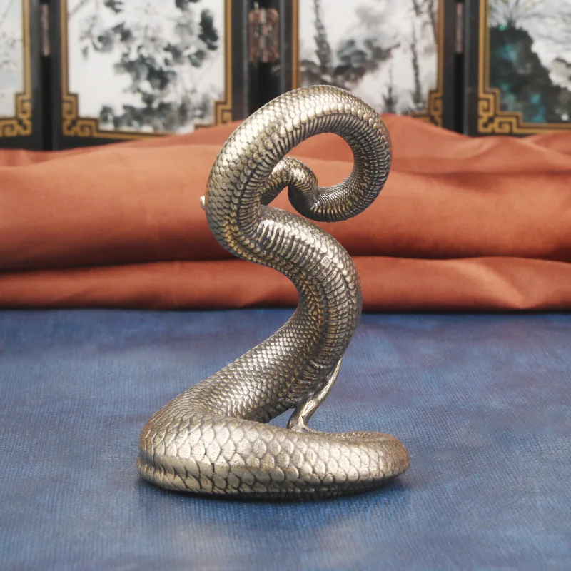 الجنية الصغيرة/الرجعية النقي الصلبة النحاس الأفعى الإبداعية المنزل الحلي المعدنية نماذج للحيوانات الحلي حديقة المنزل الديكور الحرف #3