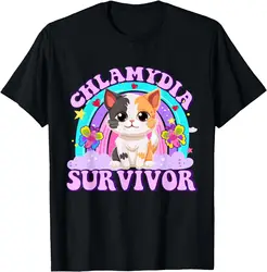 NEW! Chlamydia Survivor Funny Cat Sarcastic Inappropriate T-Shirt - MADE IN USA