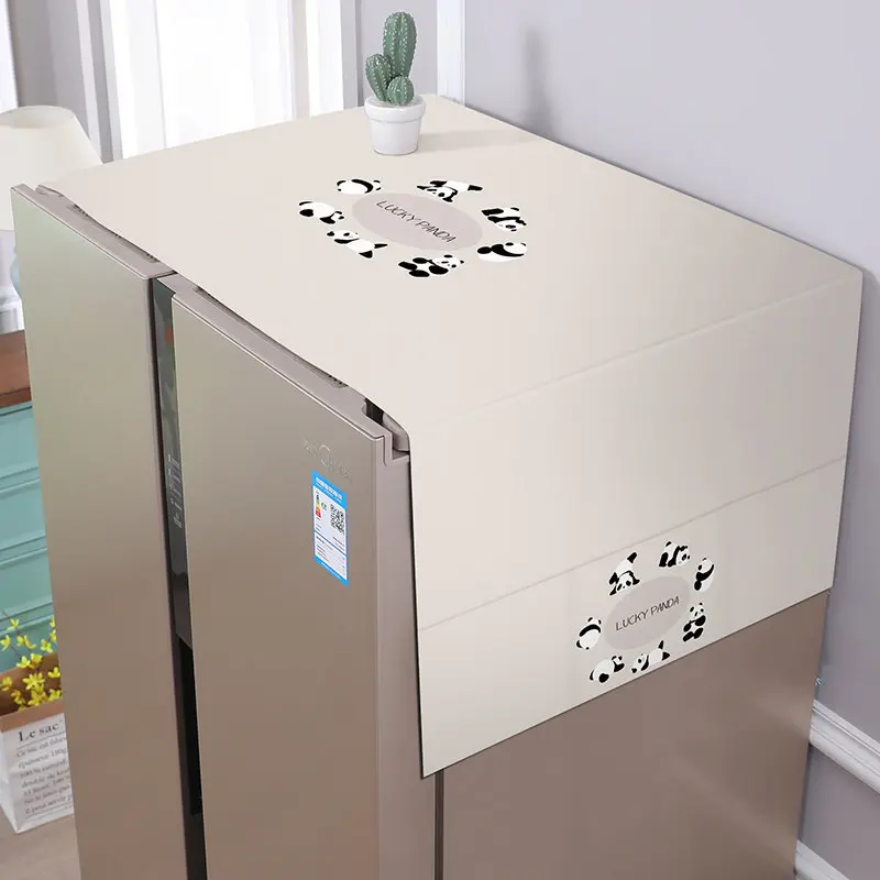 VIKAMA Fridge Cover Roll Up Dust Proof Grease Resistant Storage Bag for Single Double Door