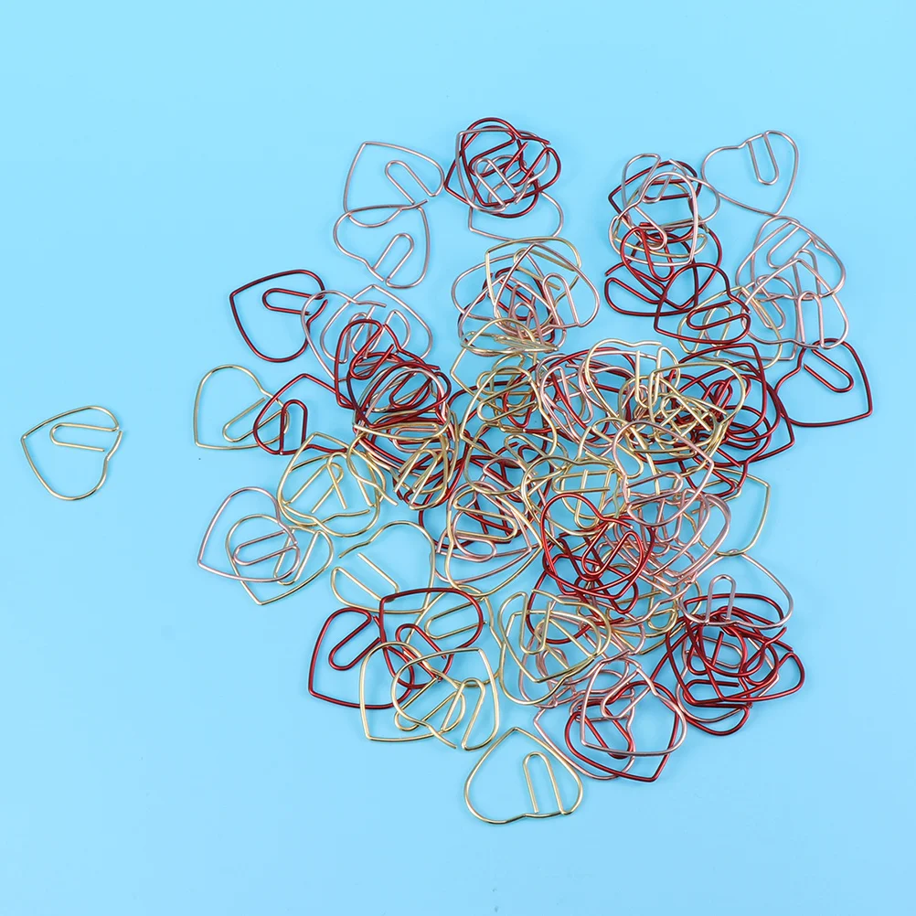 50 قطعة مشابك ورق على شكل قلب إشارة مرجعية إبداعية معدنية ملونة لمكتب المدرسة دفتر التقويم المفكرة ملصق ملاحظات الموثق #5