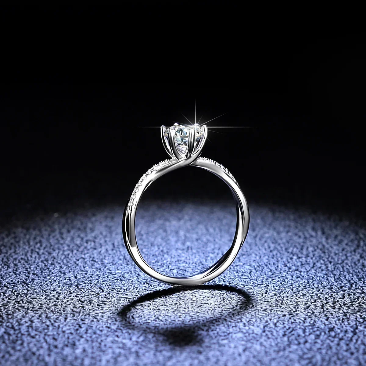 

High Quality Platinum PT950 Moissanite Diamond Ring for Women Love Intertwined Twisted Vineman Diamond Ring Jewelry for Womenfre