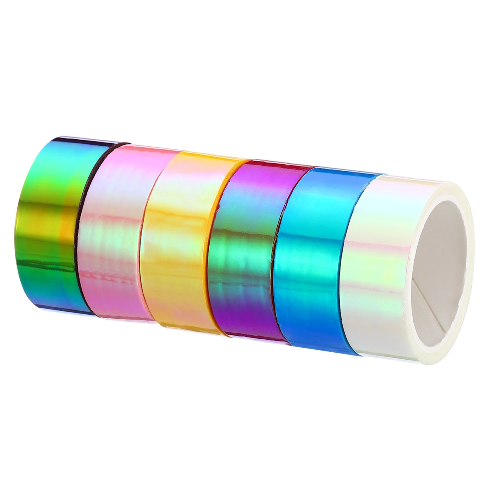 6Roll 15mmx5m Metalized Tape Self Adhesive Holographic Foil Mirror Metallic Masking Sticker Decoration Scrapbooking Masking Tape