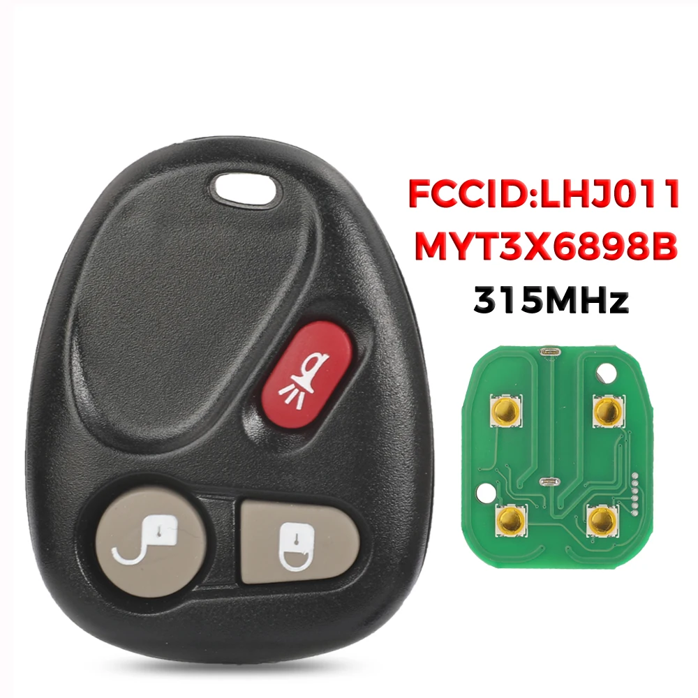 

jingyuqin LHJ011/ MYT3X6898B Remote Car Key 315MHz For GM Hummer H2 Chevrolet Avalanche Cadillac Escalade Fob 3 Buttons