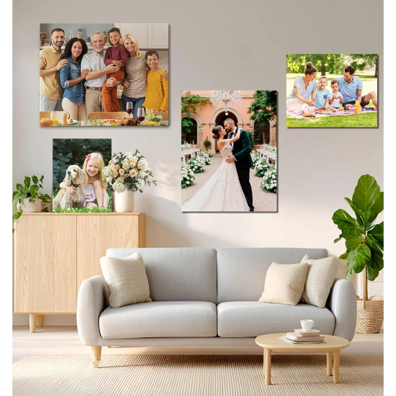 Dog Cat Pet Memorial Custom Photo Thickened Frameless Canvas Wall Art Decor