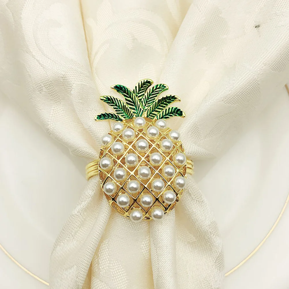 

4Pcs Creative Pineapple Napkin Rings Exquisite Workmanship Add Unique Flavor to Your Party Table Decor Napkin Ring