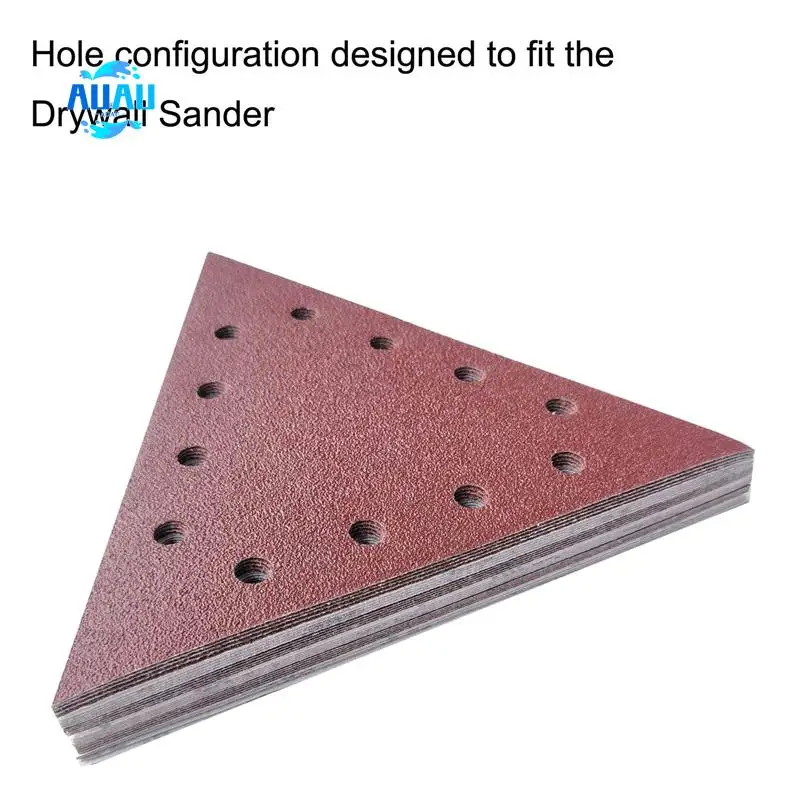 

AUAU-30Pieces Of 11-1/4In Hook And Loop Triangle Sandpaper For Drywall Sander - 5 Pieces Each 60 80 100 120 150 240 Sandpaper