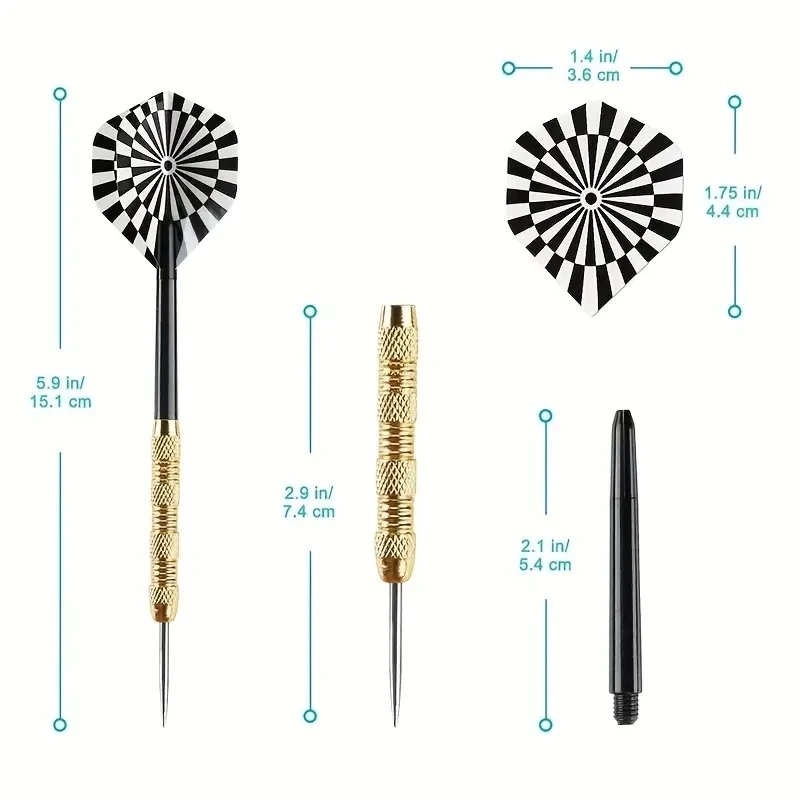 18 Pcs/set Of 14g Iron Plated Copper Dart Needle Black Plastic Rod With 6 Kinds Of Dart Wings Entertainment Game