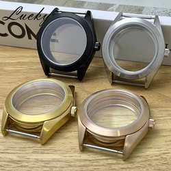 High Quality 38mm Sapphire Crystal Watch Case Fit NH34 NH35 NH36 Movement  S crown Silver 200m Waterproof Modified Accessories
