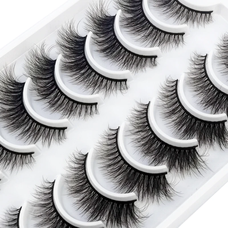 HBZGTLAD 10 Paar künstliche Nerz-Falsche Wimpern, natürliches langes Make-up, 3D-Nerzwimpern, Verlängerungswimpern, kurze Nerzwimpern für Schönheit – Detail 34