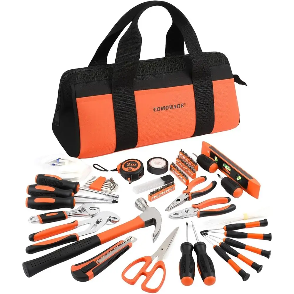 

Набор из 218 предметов: незаменимый комплект инструментов для дома и автомобиля с торцевыми ключами, комбинированными инструментами и пластиковым кейсом для хранения, оранжевый