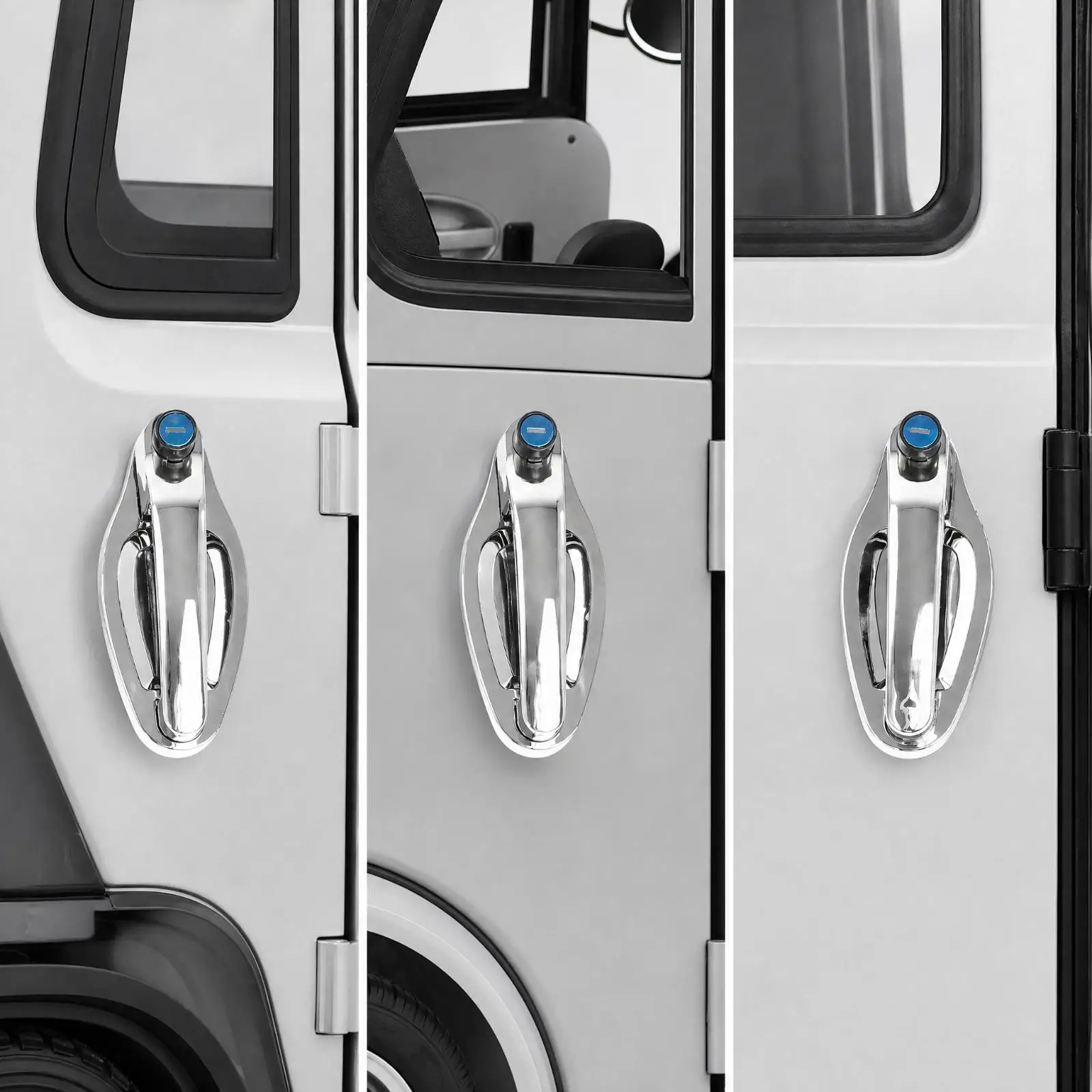 Keyed Entry Door Handle for Electric Tricycle Enclosed Cabin Car Compatible Mobility Utility Cart Chrome Finish Hardware