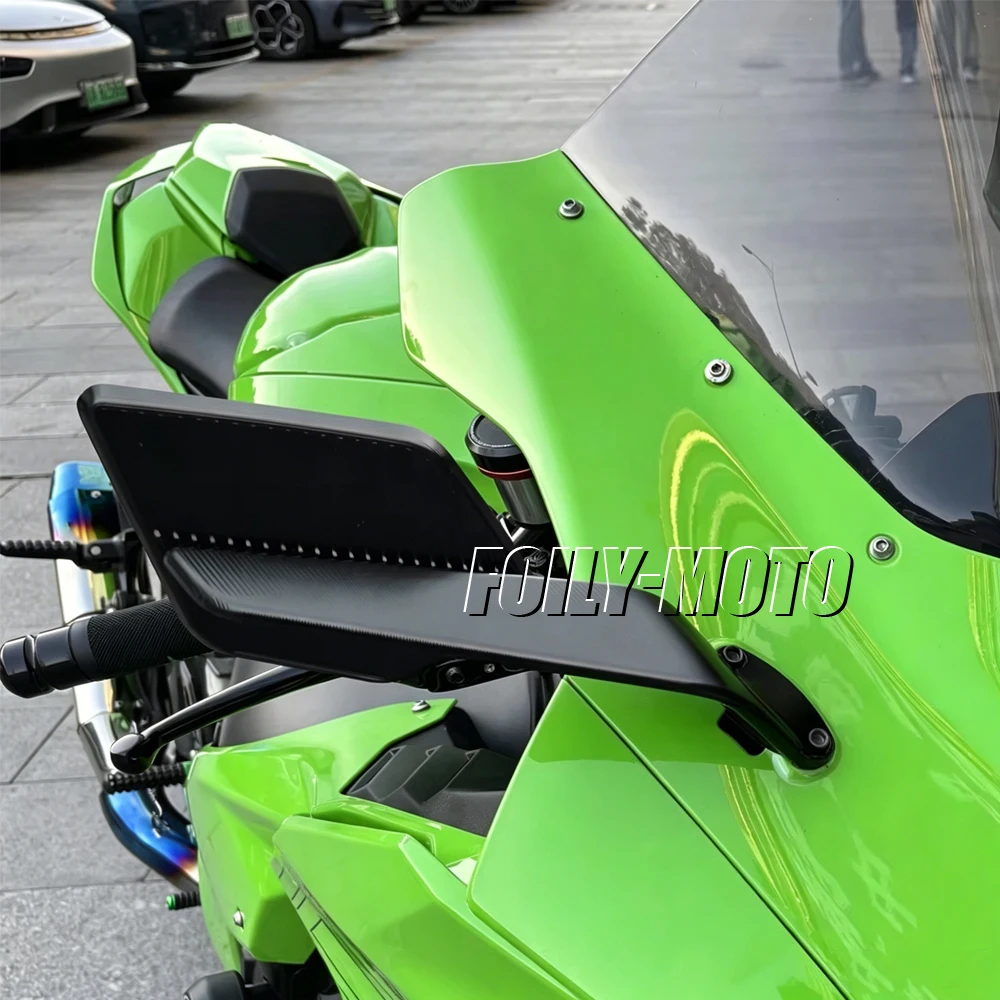 Fit For Kawasaki Ninja ZX10R ZX-10R ZX 10R ZX-10RR Motorcycle CNC Aluminium Adjustable Rotate Sports Winglet Wing Stealth Mirror