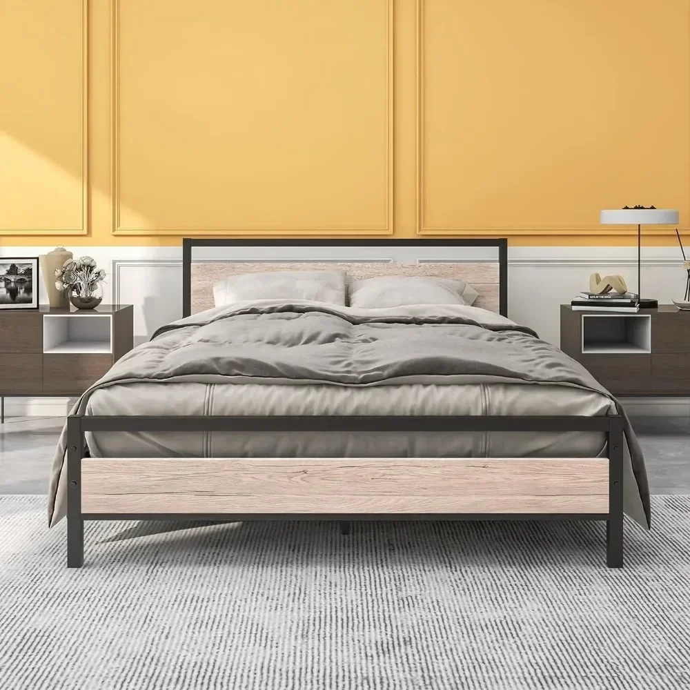 

Bed FrameHeavy Duty Platform Bed Frame No Box Spring Needed Bedroom Furniture Queen Bed Frames With Wood Headboard Headboards Ba