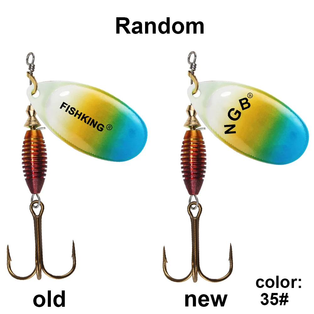 FISH KING Neue Metall Angeln Locken 4g 4,8g 7g 10g 14g Spinner Köder Hohe qualität Harte Köder Drillinge Angelgerät Für Hecht