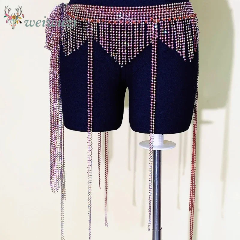 New Belly Dancing Performance Belt Senior Full Diamond Tassel Waist Chain Adult Children Oriental Dance Competition Accessories