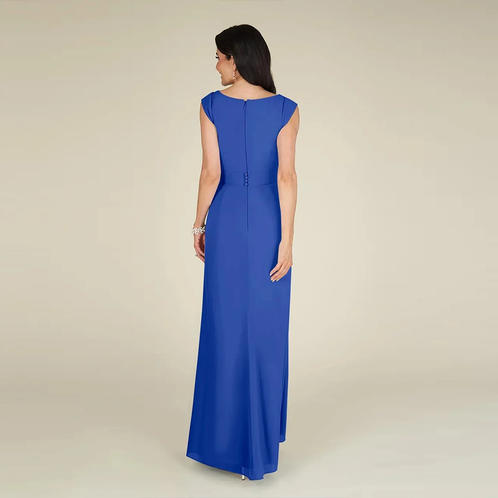 فساتين زفاف بدون أكمام مع دانتيل للنساء ، أزرق ملكي حديث ، أم العروس ، الصيف ، من الدانتيل