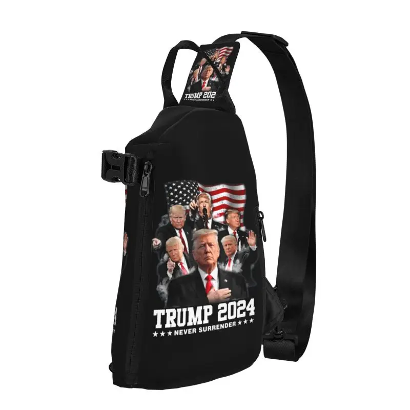 

Custom Never Surrender Trump Sling Chest Bag Customized Crossbody Shoulder Backpack for Men Traveling Daypack