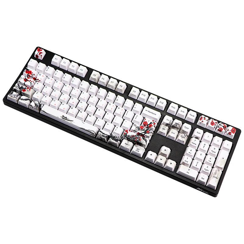 OEM PBT Keycaps US Korean Japanese Russian Cpas For Cross Switch Mechanical Gaming Keyboards No Backlit Plum Blossom Keycaps