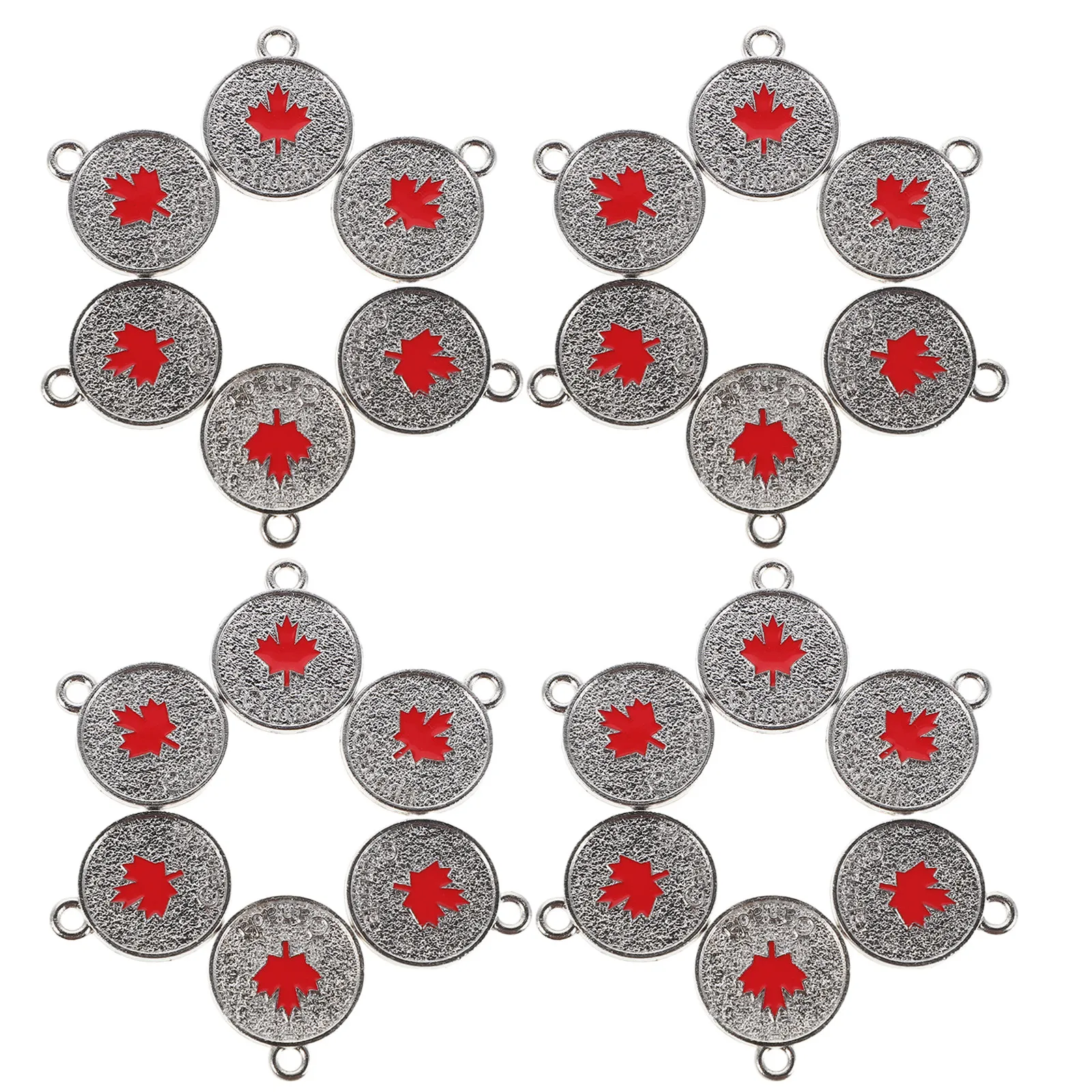 

25Pcs Canadian Flag Charms Maple Leaf Pendant Alloy Jewelry Enamel Finish Versatile for Bracelets Necklaces Keychains Handbag
