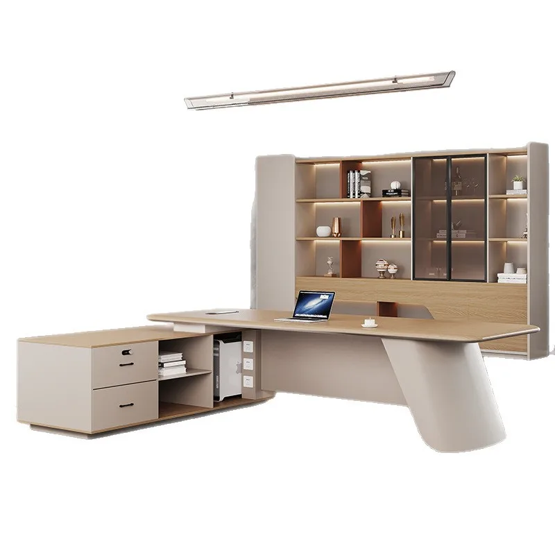 

Desk boss table light luxury high sense chairperson's office thickened blister president's desk office desk and chair