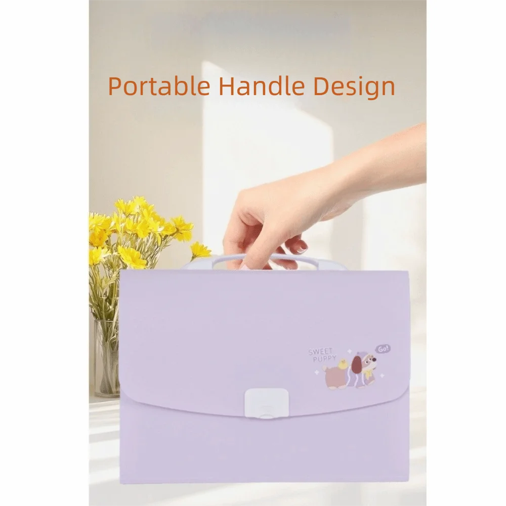 13 Pockets Expanding File Folder Large Capacity a4 Size Paper Document Storage Holder with Handle Multi-Layer Portable Organ Bag