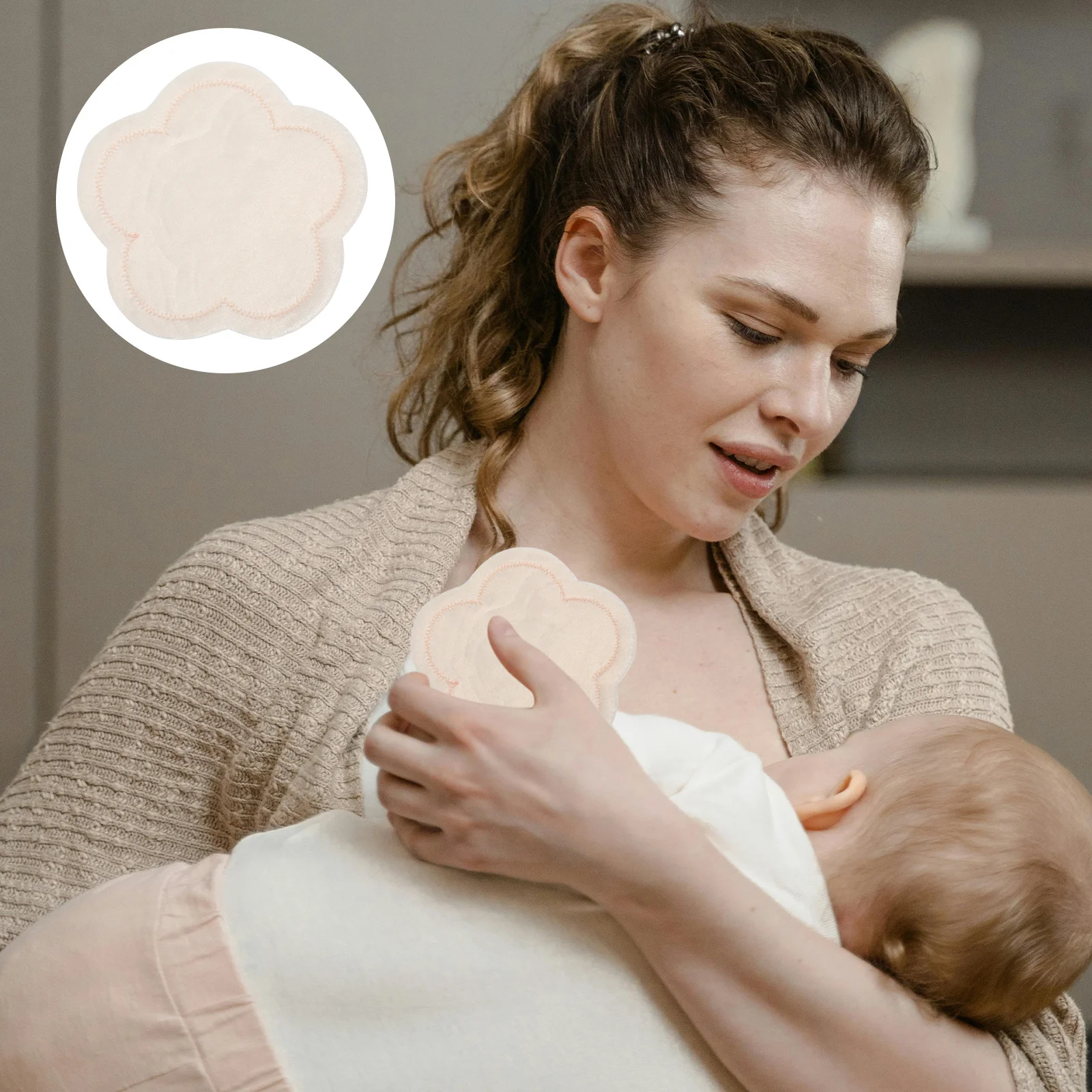 แผ่นซับน้ำนมแบบซักได้ ใช้ซ้ำได้ ป้องกันการรั่วซึม สวมใส่สบาย สำหรับผู้หญิง แผ่นซับน้ำนมหลังคลอด