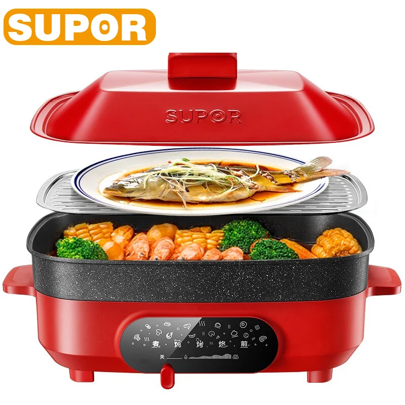 

SUPOR 5.5L Electric Hot Pot Multi-function Cooking Household Electric Cooker 4-speed Temperature Adjustment Kitchen Appliances