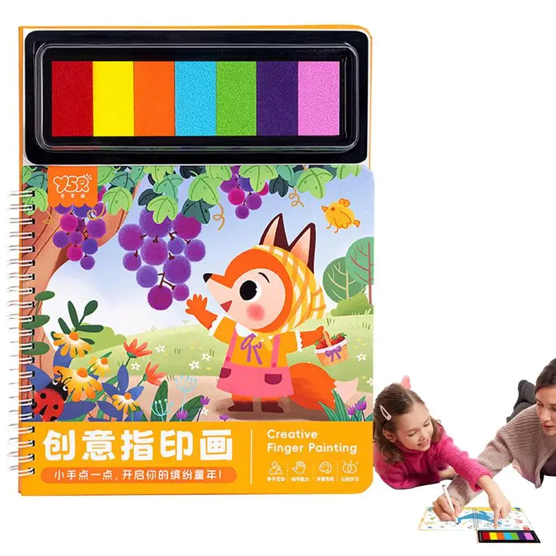 어린이 낙서 색칠하기 책 잉크 패드 페인팅 안료 손바닥, 어린이 활동 책, 지문 그리기 책