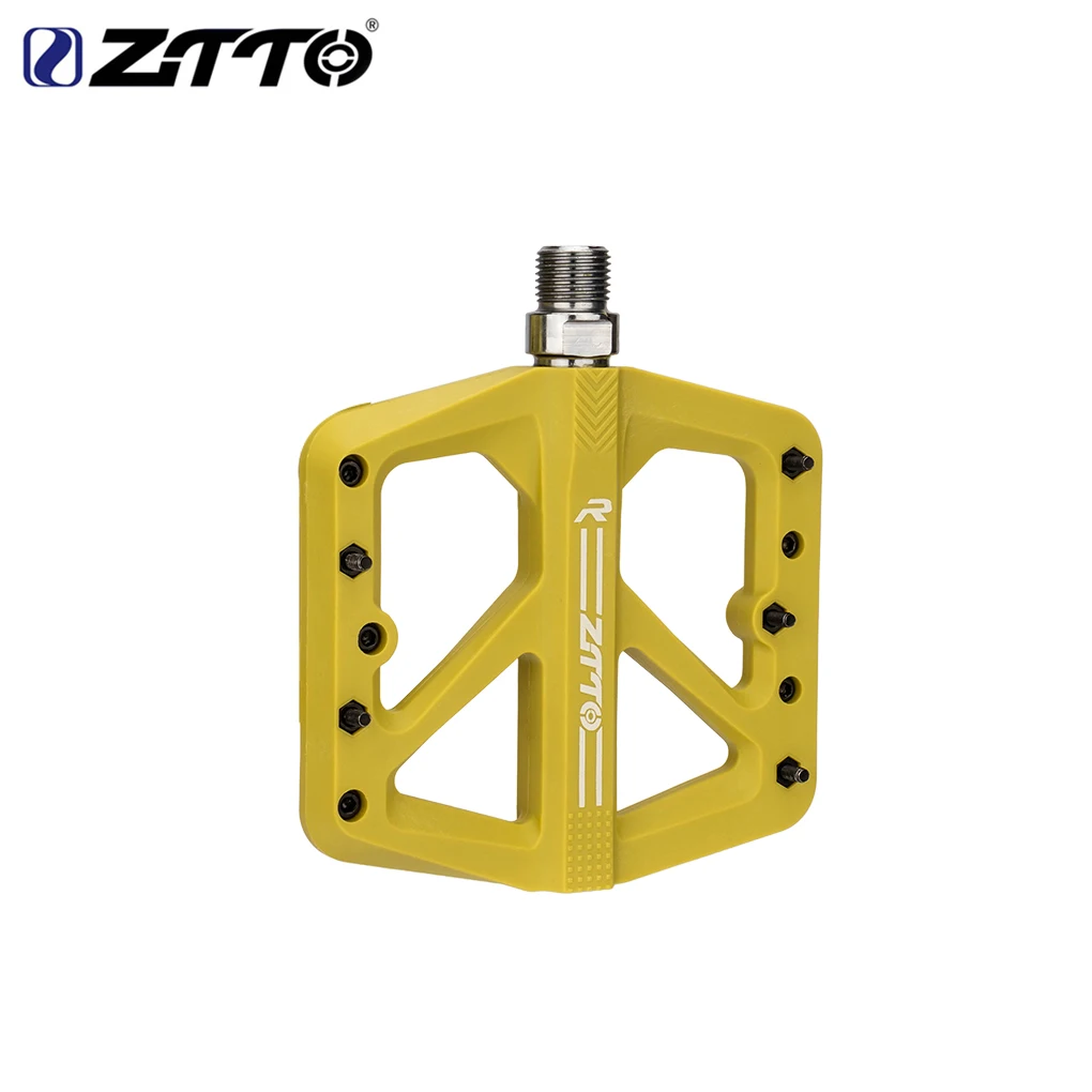 ZTTO 1 Pair Nylon Bicycle Pedal Anti-slip Solid Color Mountain Bike Pedals Cycle Part Accessories Supplies Yellow