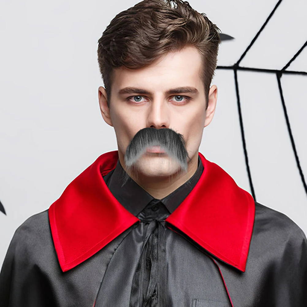 

2 pcs Fake Beard Props Realistic Brown Cloth Self Adhesive Simulated for Halloween Costume Parties Stage Performance