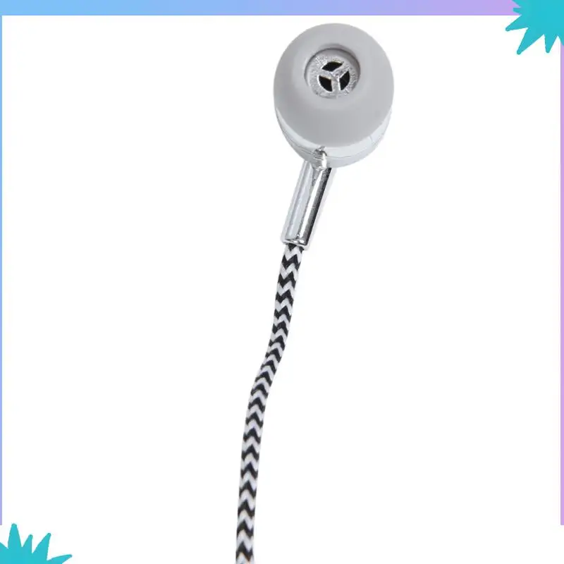 ABZW 4X H-169 3,5 mm MP3 MP4 Okablowanie Subwoofer Pleciony przewód, uniwersalne słuchawki muzyczne z sterowaniem przewodem pszenicznym (srebrny)