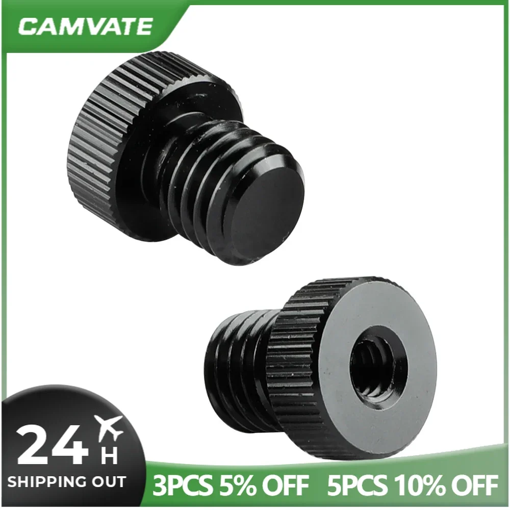 CAMVATE 2 Pieces 15mm Rod Plug M12 Male To 1/4