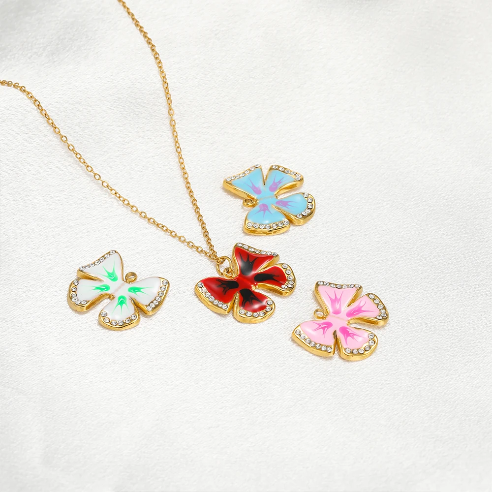 5 adet Emaye Kelebek Charms Pa - Butterfly Pendant Necklace incelemesi ve fiyatı
