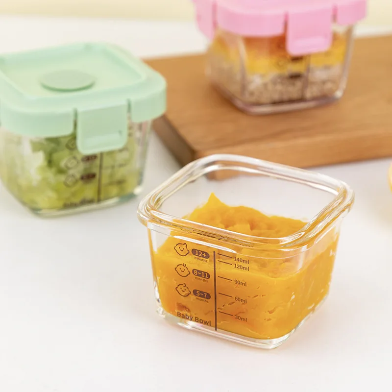 Heat Resistant Kids Food Supplement Box Fruit Mini Food Box High Borosilicate Glass Bowl Suitable For Daily Use