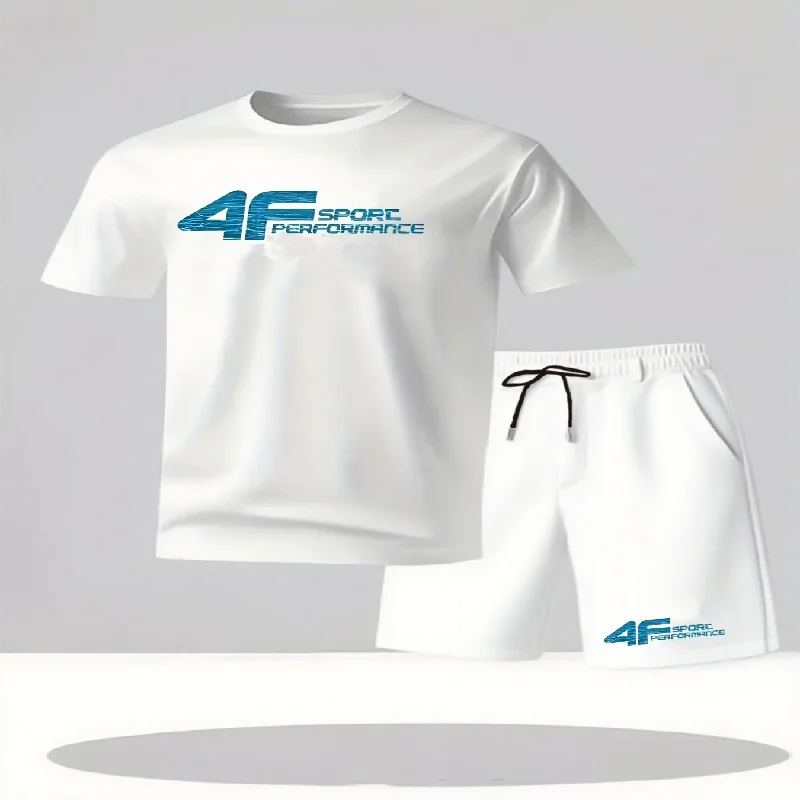 

Мужской костюм-двойка: модный, удобный комплект для отдыха, включающий футболку и шорты, подходит для занятий спортом и фитнесом летом
