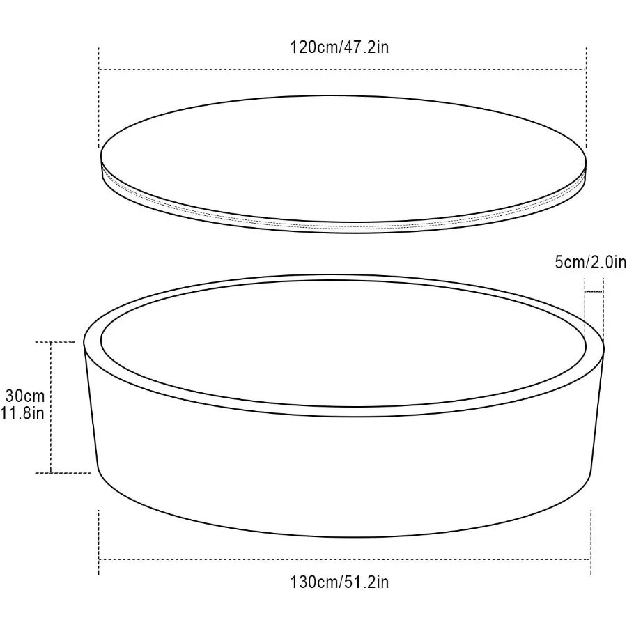 Pozzo per palline in schiuma morbida extra large da 51,2 x 11,8 pollici SENZA palline in spugna grande Piscina per palline rotonde per interni Box rotondo per bambini Rosa chiaro