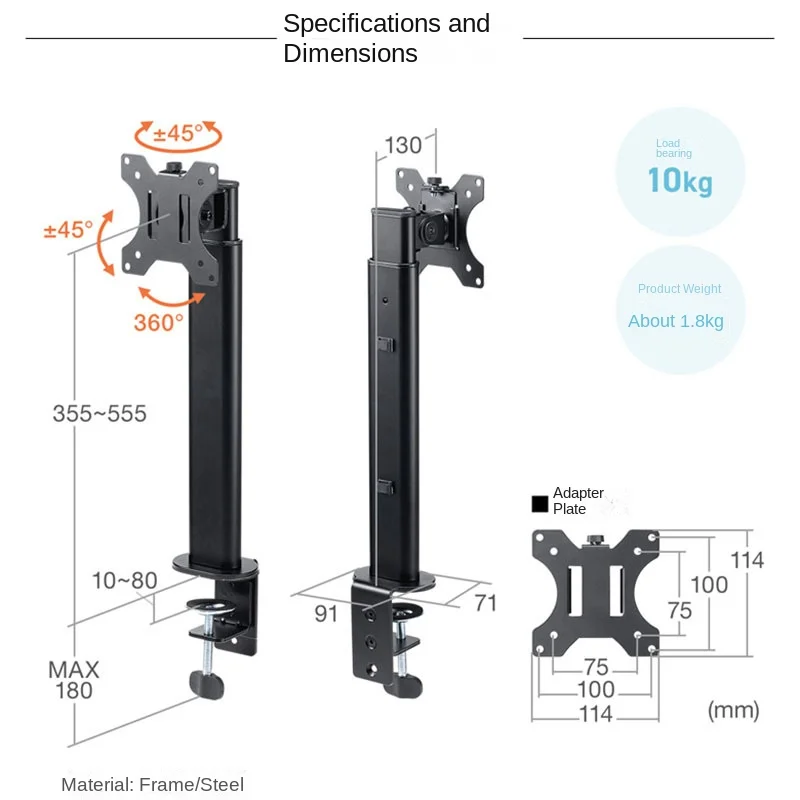 Monitorst änder Computer basis Desktop-Bildschirm Riser mechanisch 100-lac002