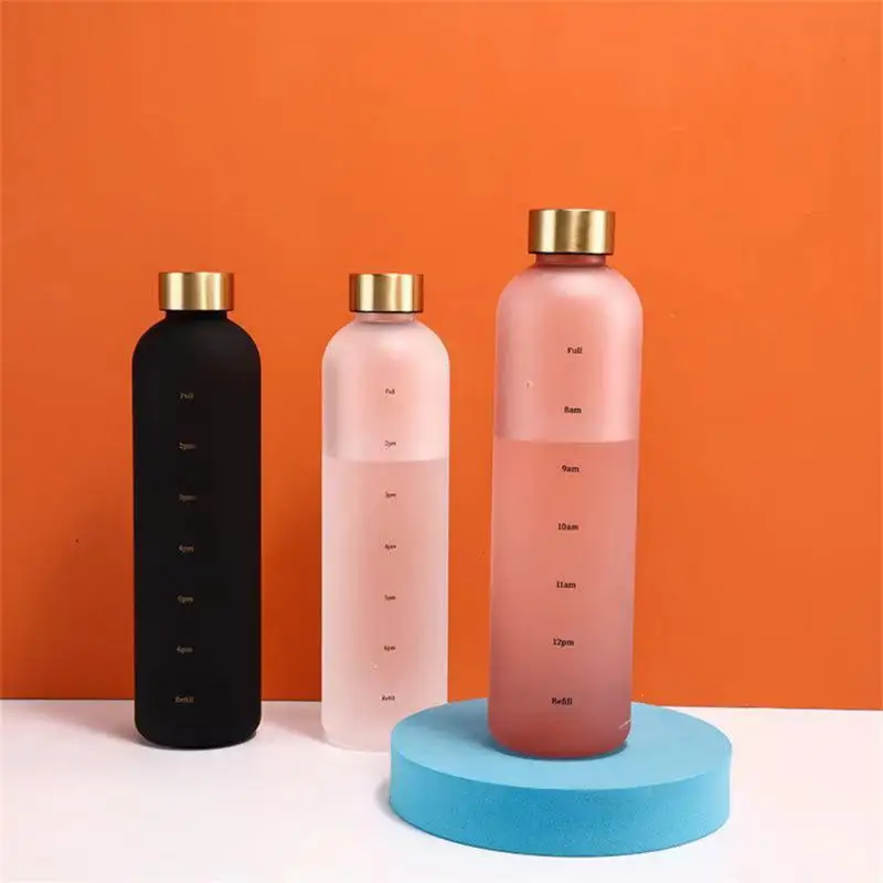 3PCS Liter Water Bottle Motivational Sport Water Bottle Leakproof Bottles Drinking Outdoor Travel Gym Fitness Jugs For Kitchen