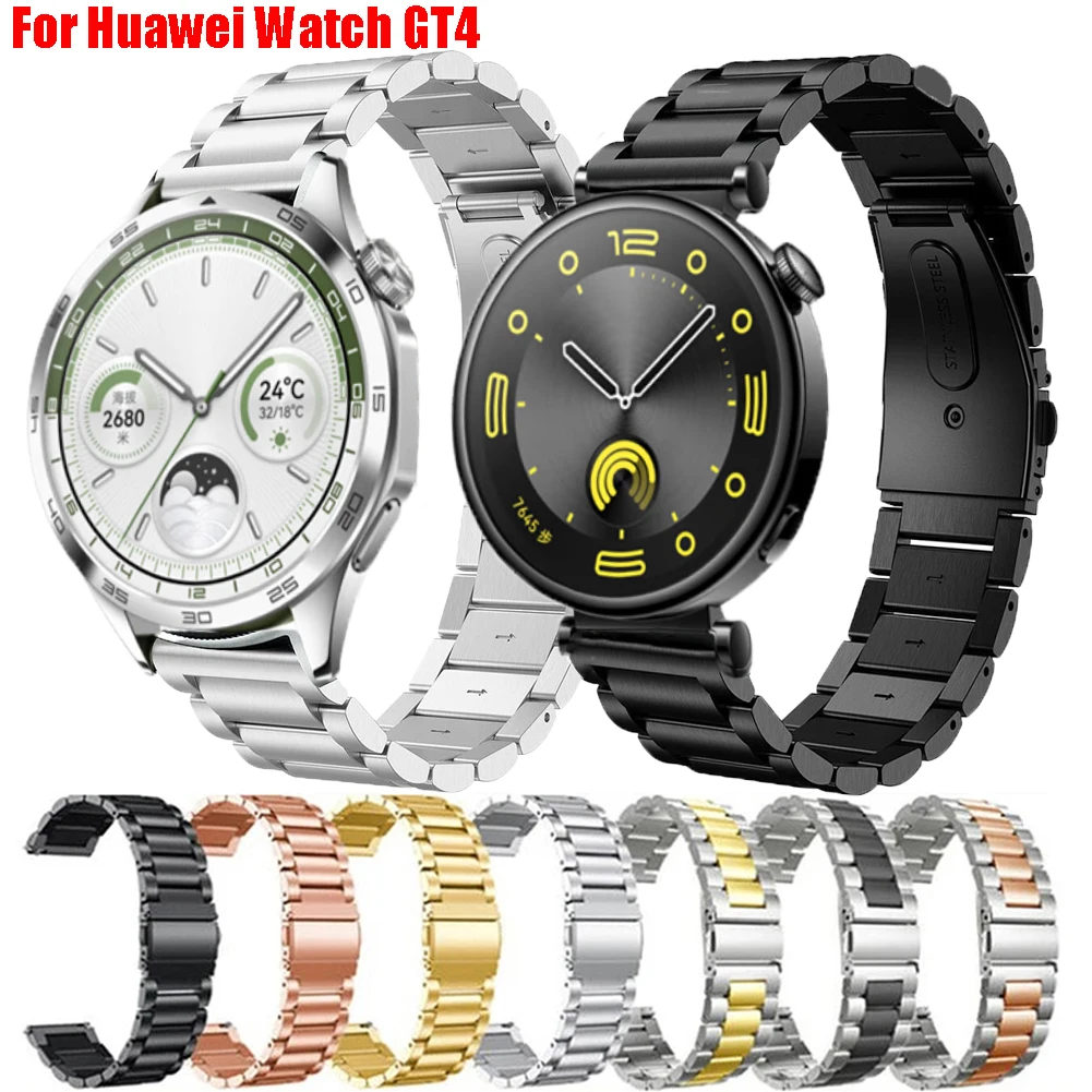 Watchband For Huawei Watch GT4 46mm 41mm Stainless Steel Band 18mm 22mm Metal Bracelet For Huawei GT 4 Strap Luxury Wriststrap