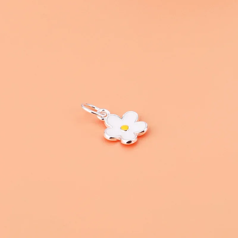 925 sterling silver white Daisy pendant handmade DIY bracelet necklace jewelry accessories for women