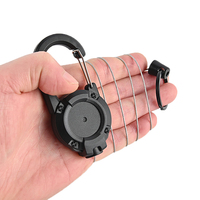 Anti-theft Metal Easy-to-pull Buckle Rope Elastic Keychain Sporty Retractable Key Ring Anti Lost Yoyo Ski Pass ID Card
