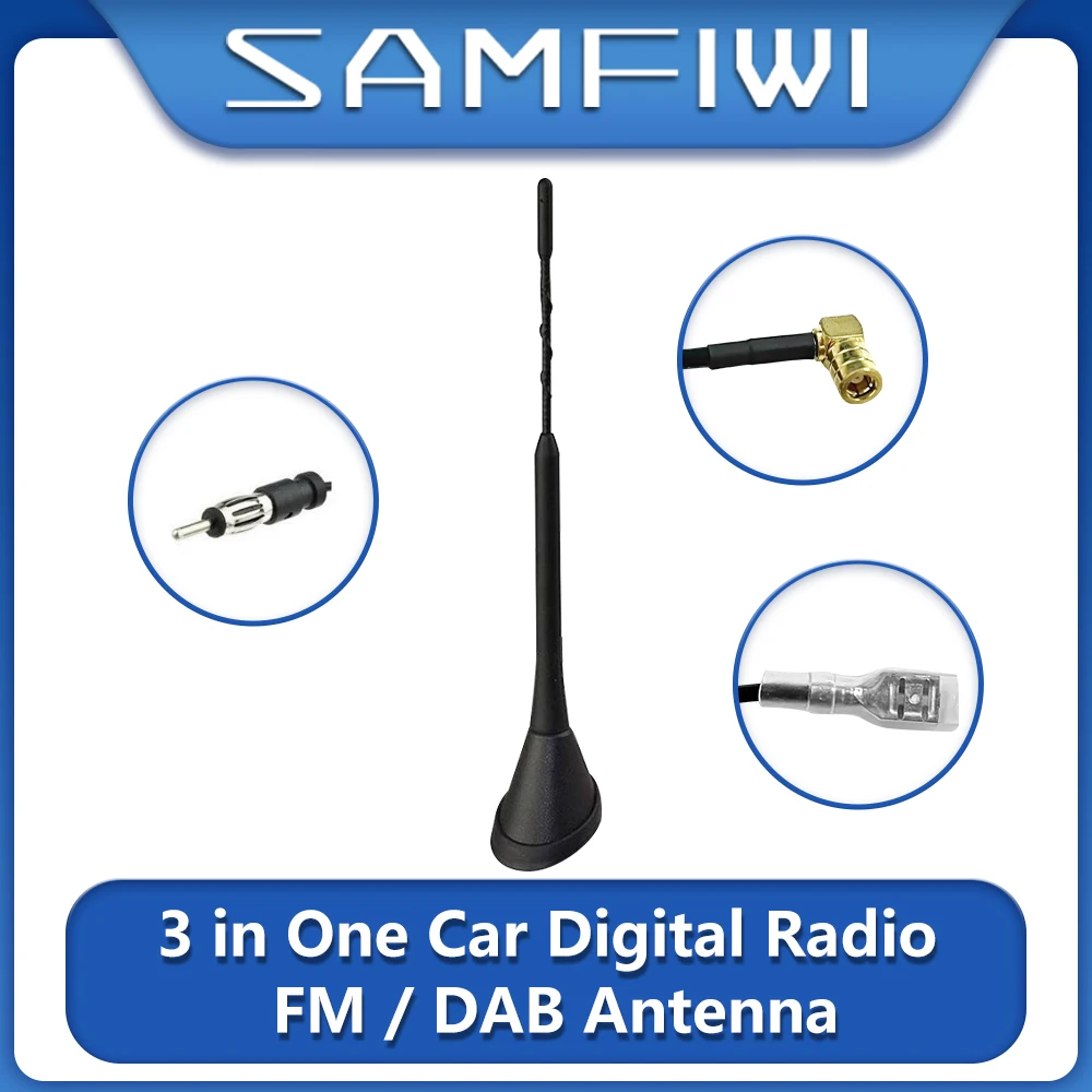 

3in1 Car Aerial Universal Roof Car Digital Radio Antenna Signal Booster Fit for DAB AM/FM Car Radio Antenna Aerial