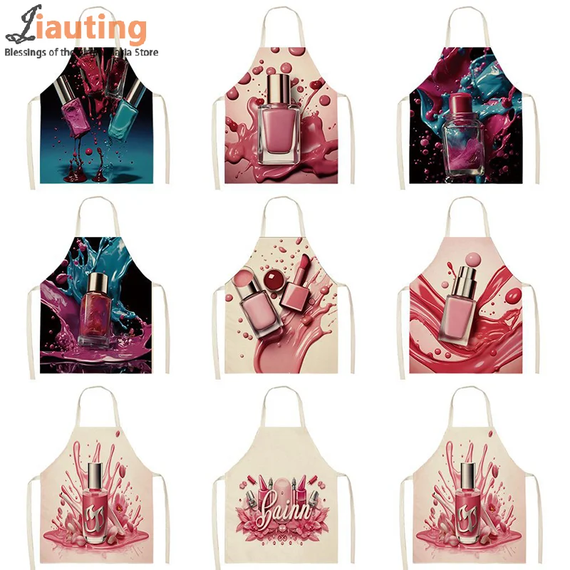 Nagellack Druck Schönheit Frauen Schürze Haushalt Nagel Techniker Maniküristen Kunst Liefert Pinafore Hause Salon Kosmetik Kittel