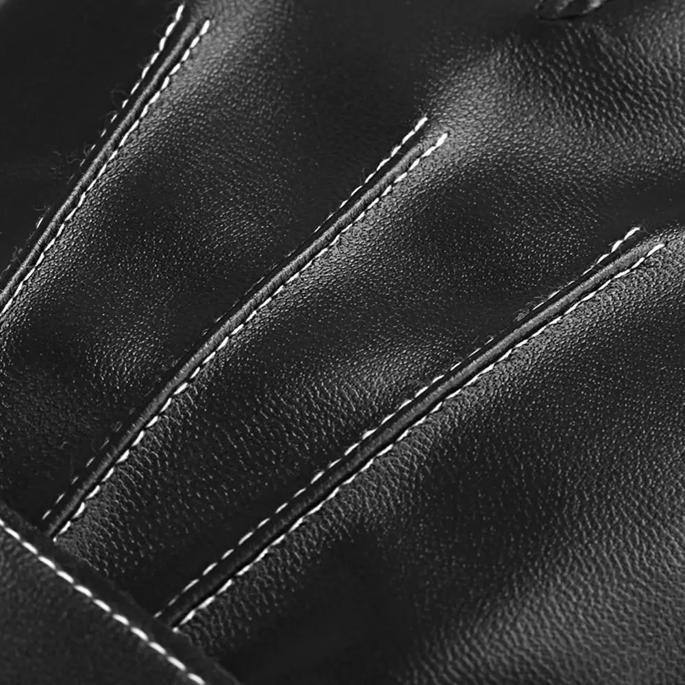 Männer Warme Winter Leder Handschuhe Herbst Motorrad Bildschirm Voll Finger Handschuhe Handschuhe Fäustlinge