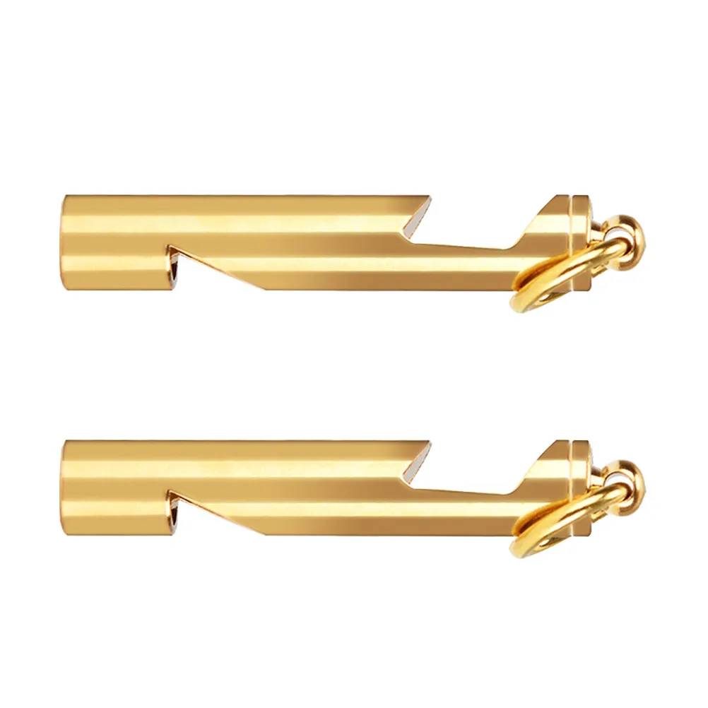 

2Pcs Copper Emergency Whistle Outdoor Survival Safety Bottle Opener Portable Mini for Camping