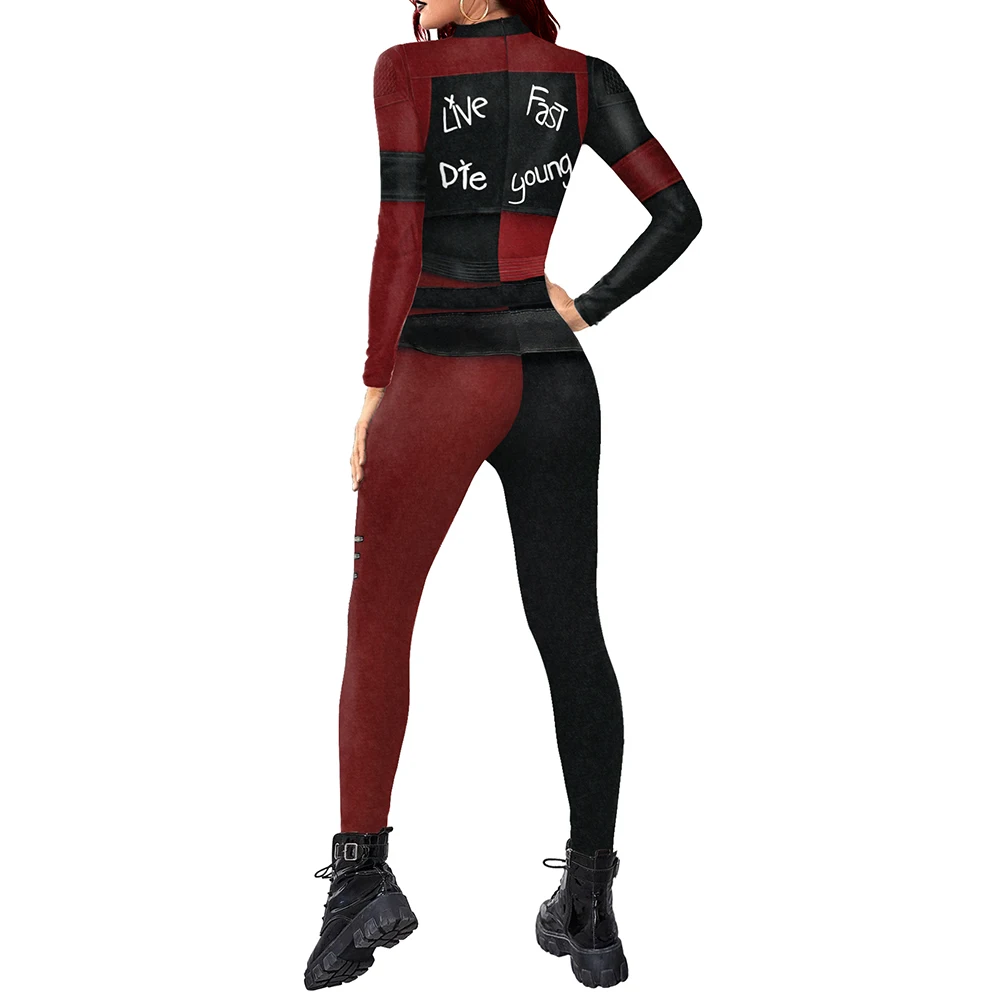 Costume de Cosplay d'Horreur Drôle d'Halloween pour Femme, Imprimé en 3D, Tenue de ixde Vacances, Combinaison de Scène, Vêtements Catsuit à Manches sulf